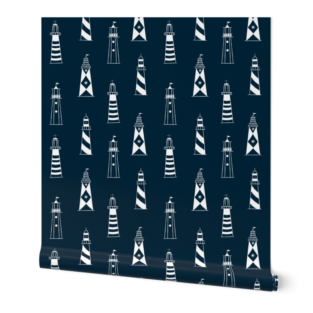 Lighthouse Lines - Navy