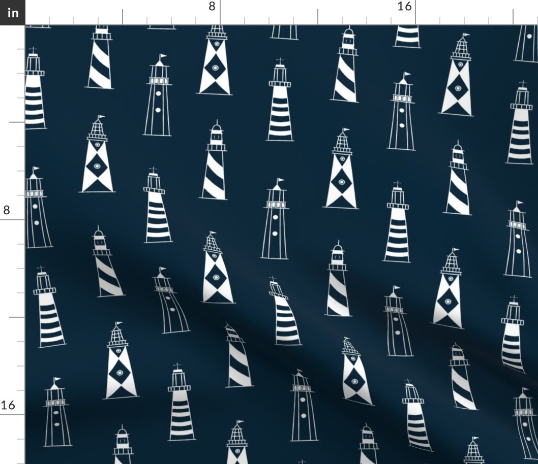 Lighthouse Lines - Navy