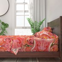 19-06M Marble Swirls Coral Rose Cream 