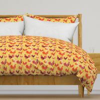19-06L Farm house Rooster Marble Yellow Red