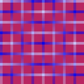 BYF6 - Open Weave Window Pane Plaid in VioletBlue Gradient and Deep Rosy Pink