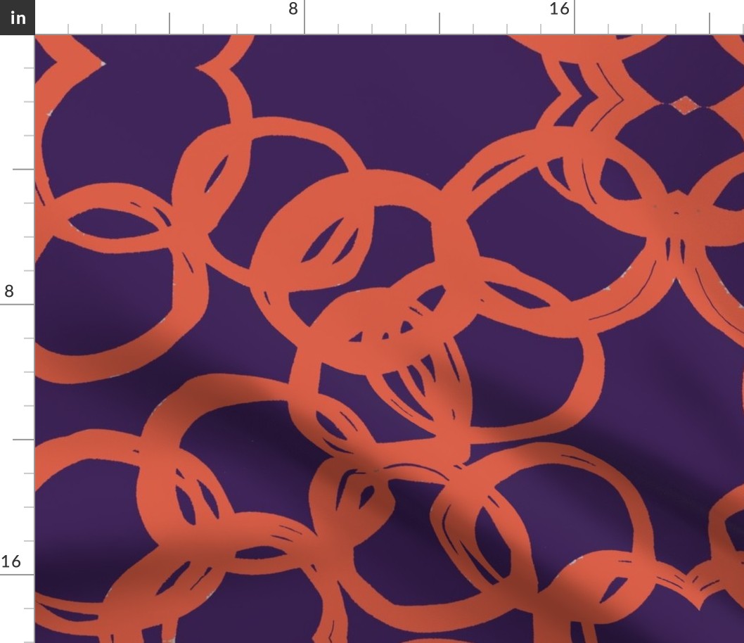 Going around in circles in Reverse!  Orange on Purple