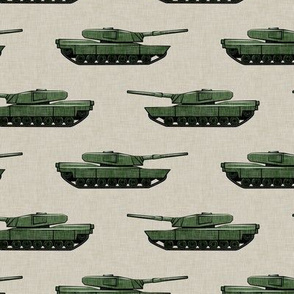 tanks - military vehicles - green on tan - LAD19