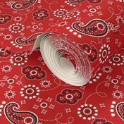 Red tulip paisley bandanna