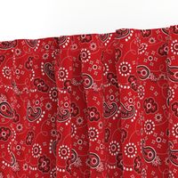 Red tulip paisley bandanna