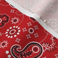 Red tulip paisley bandanna