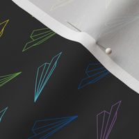 Paper Airplanes (Dark Rainbow Outline)
