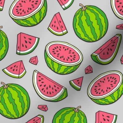 Watermelons Watermelon Fruits on Light Grey