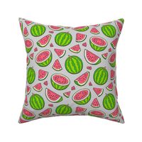 Watermelons Watermelon Fruits on Light Grey