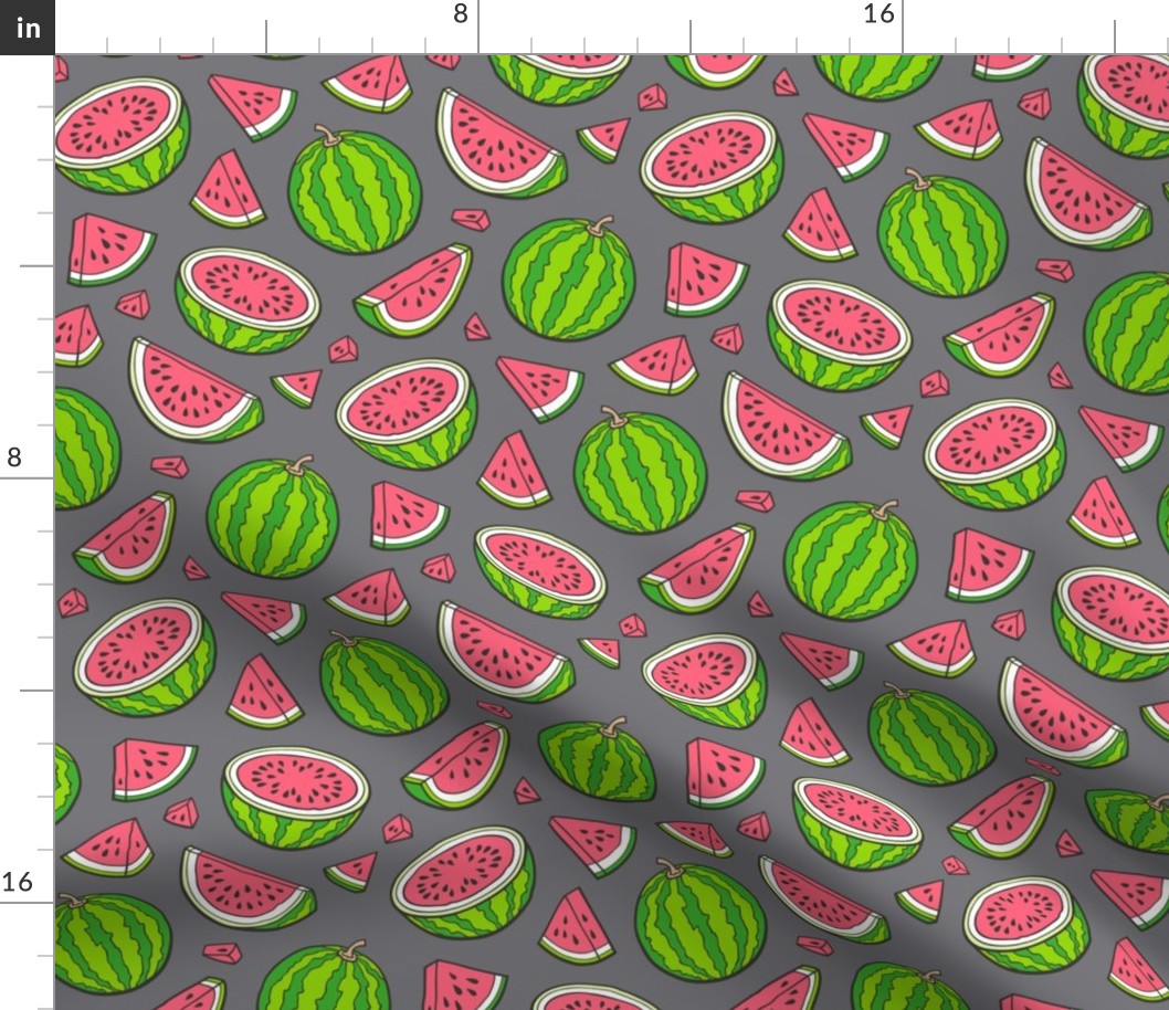 Watermelons Watermelon Fruits on Dark Grey
