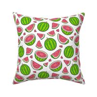 Watermelons Watermelon Fruits on White