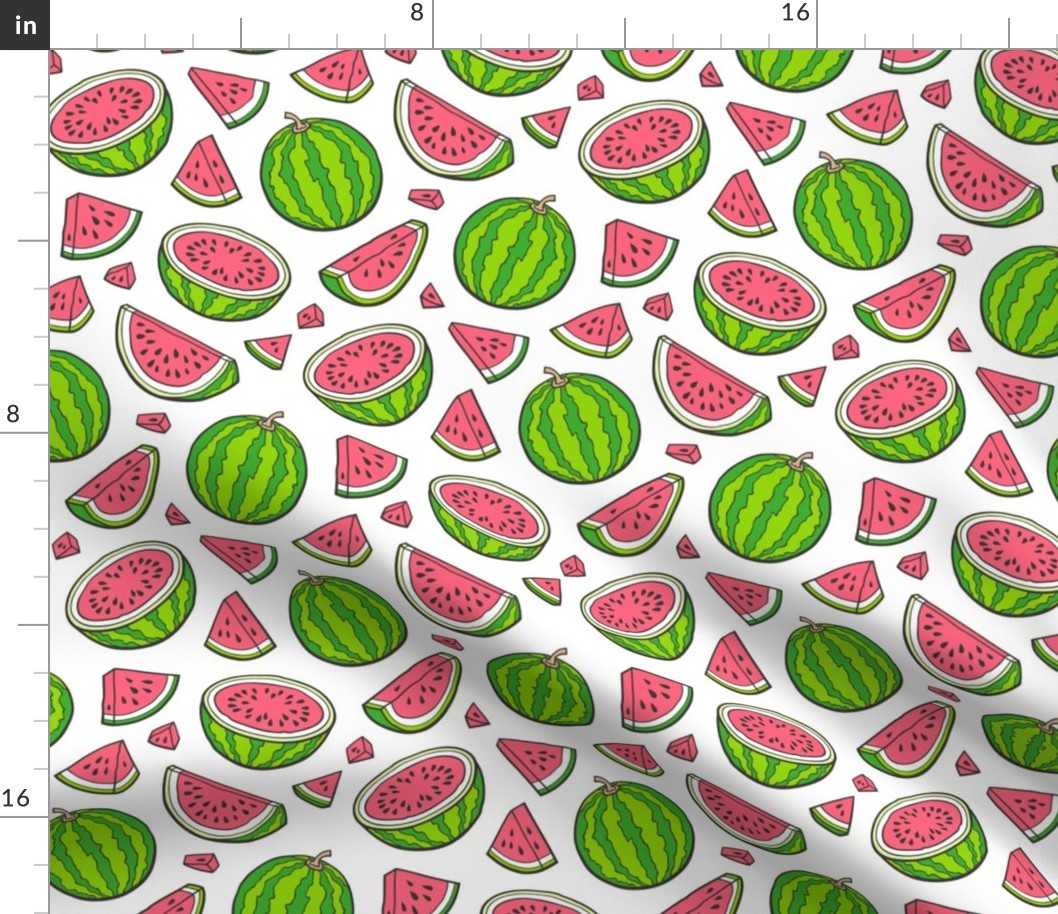 Watermelons Watermelon Fruits on White