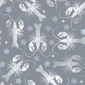 lobster love silver gray medium