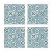 Retro circles pattern - blue