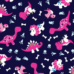 Cute Jurassic Dinosaurs PINK