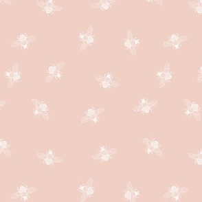 Little Ditsy Bee, Blush Pink// Small