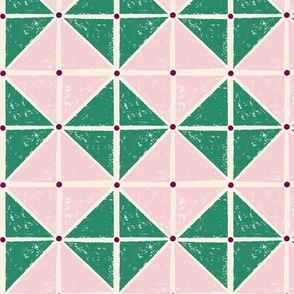 sketchy squares - pink and green