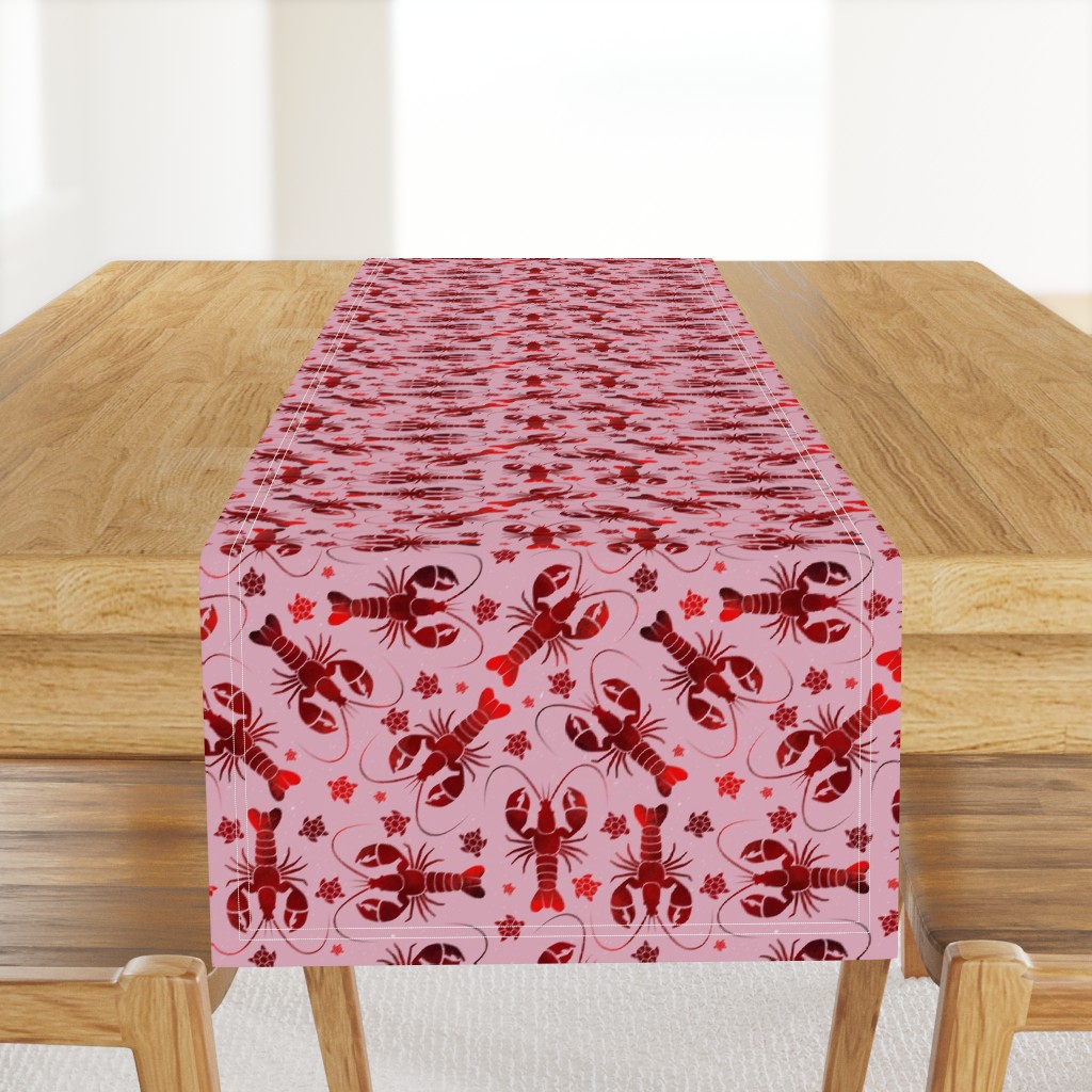 lobster love red on pink | medium