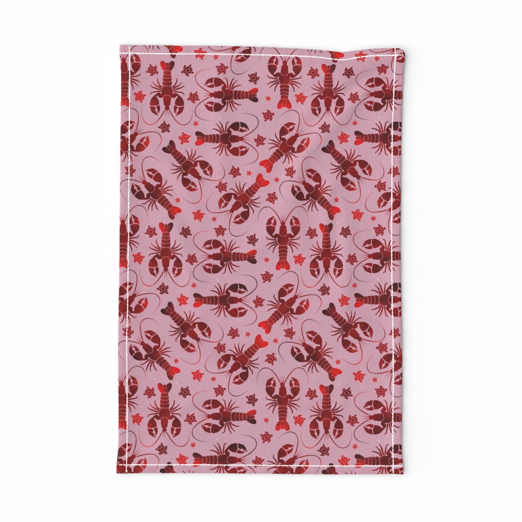 lobster love red on pink | medium