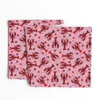 lobster love red on pink | medium