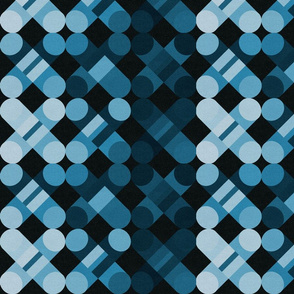 black blue geometric cross large