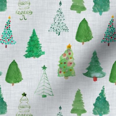 Christmas Trees // Soft Gray Linen