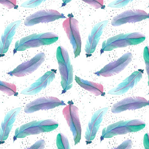 Pretty Watercolor Feathers