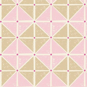 sketcy squares - pink and tan