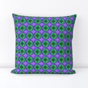 BYF7 - Medium - Bull's Eye Floral in Spring Green and Violet 