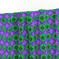 BYF7 - Medium - Bull's Eye Floral in Violet Blue and Green