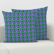 BYF7 - Medium - Bull's Eye Floral in Violet Blue and Green