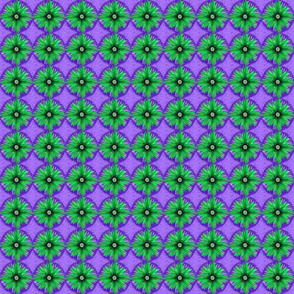 BYF7 - Medium - Bull's Eye Floral in Violet Blue and Green