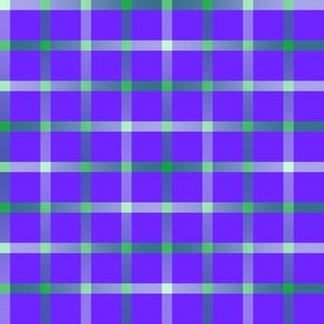 BYF7 - Large  - Open Weave Window Pane Plaid in Green Gradient on Blue Violet
