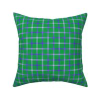 BYF7 - Open Weave Window Pane Plaid in Violet Blue Gradient on Green