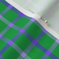 BYF7 - Open Weave Window Pane Plaid in Violet Blue Gradient on Green