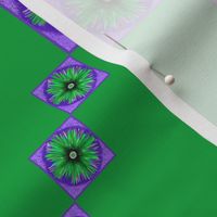 BYF7 - Bull's Eye Floral Trellis in Vivid Violet and Spring Green