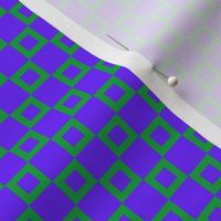 BYF7 - Small -  Donut Hole Checkerboard in  Violet Blue  and  Green