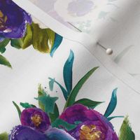 Purple Forest Florals // White
