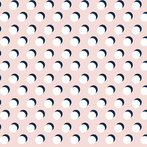 Shadow Dot // White on Navy and Dusty Rose