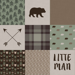 Little Man - Wholecloth Quilt - Brown Bear - WWCQ8