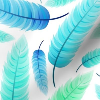 Blue Green Feathers