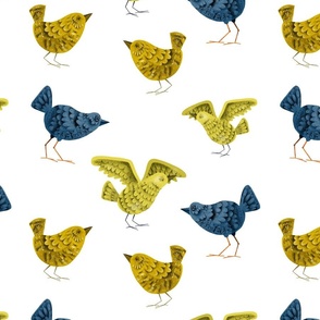 Bird Cuties - Blue and Yellow