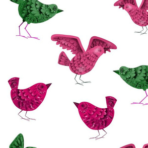 Bird Cuties - Pink and Green