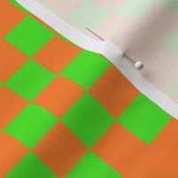 BYF8 - Large - Double Irish Chain Checks in Vivid Orange and Green