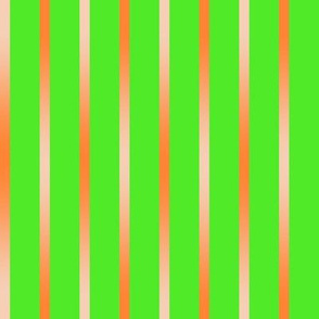 BYF8  -  Orange Gradient Stripes on Lemon Lime Green
