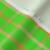BYF8 - Open Weave Window Pane Plaid in Gradient Orange and Lime Green