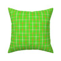 BYF8 - Open Weave Window Pane Plaid in Gradient Orange and Lime Green