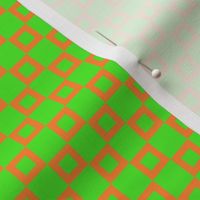 BYF8 - Donut Hole Checkerboard in Vibrant Orange and Green