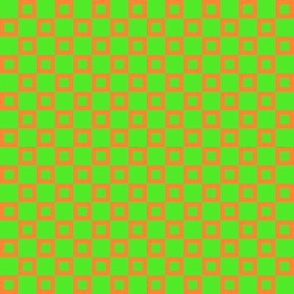 BYF8 - Donut Hole Checkerboard in Vibrant Orange and Green