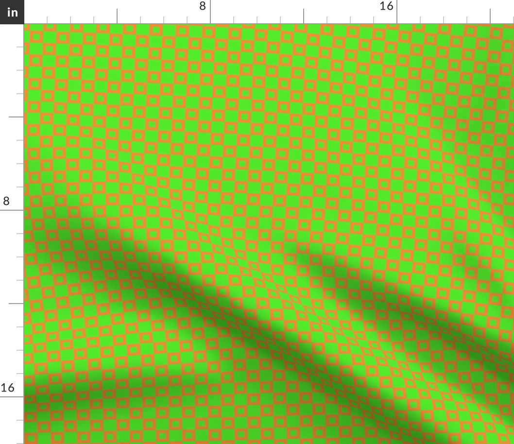 BYF8 - Donut Hole Checkerboard in Vibrant Orange and Green